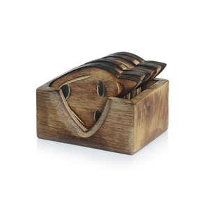 Posavasos de madera de mango rústico, nuevas ventas calientes, posavasos de corcho redondos personalizados, artesanías de diseño único reutilizables - Product Image 2