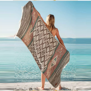 ผ้าขนหนูชายหาดพิมพ์ลายสองด้านทำจากผ้าฝ้ายผ้าทรายแห้งเร็วปลอดสารก่อภูมิแพ้รีไซเคิลยั่งยืน - Product Image 3