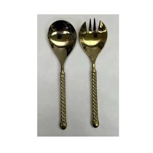 Juegos de cubiertos para servir ensaladas de tendencia con mango tejido de caña para Hotel, juegos de cubiertos para servir ensaladas de tamaño personalizado para restaurante - Product Image 6