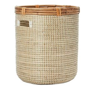 New Design New Collection Seagrass Combine Rattan Storage Basket Woven Natural Hamper Baskets For Clothes made in Vietnam