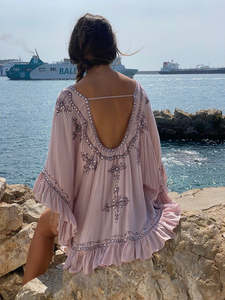 Nueva colección de ropa de playa bordado vestidos mexicanos bordado tradicional moda Primavera Boho corto Boho vestido - Product Image 4