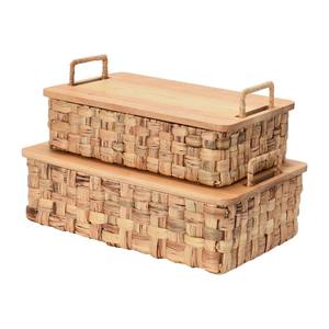 Juego de 2 Cajas de Almacenamiento con Tapa de Bambú, Caja de Almacenamiento Hecha a Mano, Ecológica, Natural, Decoración para el Hogar, Venta al por Mayor desde Vietnam - Product Image 1