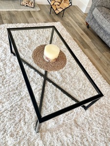 Grande table de salon vitrine en verre transparent Table centrale latérale Table décorative moderne Design standard - Product Image 3