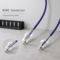 Kabel Patch Ethernet Cat6A RJ45 Super Slim 24/26/28/30AWG PVC 1m 2m 3m 5m Custom