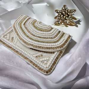 Bolso de Magnolia con cuentas, monedero con cuentas florales, bolso de flores blancas, bolso de hombro de primavera, monederos con cuentas de verano, hecho a mano floral - Product Image 2