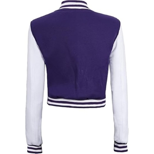 Vente chaude 100% coton Baseball Versity veste pour hommes Logo brodé avant OEM Service disponible hiver enduit laine tissu - Product Image 5