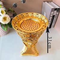 Nouvel Arrivage Bakhoor Grand Plateau Métallique Doré Arabe Écologique Brûleur d'Encens Indien Rose Décoration Maison Hôtel Temple Bouddhiste M R