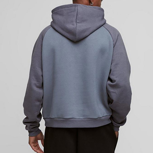 Wholesale 100% Cotton Men's Baggy Pullover Hoodie Heavyweight 350 GSM <b>Colour</b> Block Hooded Breathable & Oversized Hoodie for Men - Product Image 2