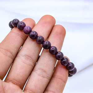 Memoria Jewels Wholesale Price Natural Smooth Ruby Gemstone Vintage Beaded <b>Chakra</b> Healing Stretchable <b>Bracelet</b> for Women IGI - Product Image 5
