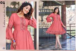 Modern Style New Designer Heavy Rayon Embroidery Work Fancy <b>Top</b> Women Fashion Manufacturer From India - Product Image 5