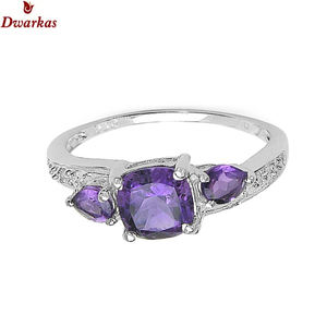 Customizable <b>top</b> grade <b>ring</b> 925 sterling silver natural amethyst multi gemstone <b>rings</b> for women wedding engagement - Product Image 2