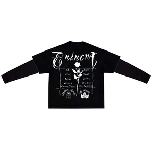 T-shirt Homme Vintage Y2K Streetwear Surdimensionné Écologique Hip Hop de Haute Qualité Impression DTG Personnalisée 100% Coton Double Couche - Product Image 5