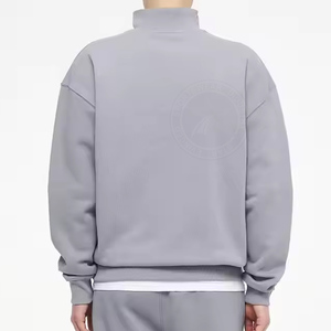 Người Đàn Ông Thời Trang Nửa Dây Kéo Lông Cừu Dệt Kim Biểu Tượng Tùy Chỉnh Cao Cổ Quý Nửa Zip Áo Cashmere Len Áo Len Cho Nam Giới - Product Image 4