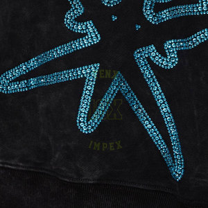 Bling <b>Rhinestone</b> <b>Hoodie</b> for Men Stylish Zipper Design Custom Logo Wholesale Manufacturer - Product Image 6