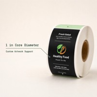 Étiquettes d'emballage en vinyle rectangulaires autocollantes pour boîte à salade, boîte bento