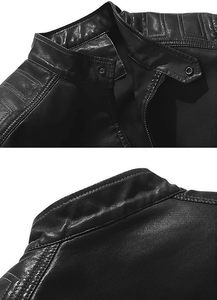 Veste en cuir de haute qualité pour hommes Style de mode unique avec col montant à manches longues tissu de toile léger prix raisonnables - Product Image 3