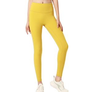 Leggings de yoga pour femmes à taille haute très élastique, couleur unie, en Spandex/Nylon, longueur intégrale, légers (220g), imprimés par transfert thermique – Meilleures ventes - Product Image 3