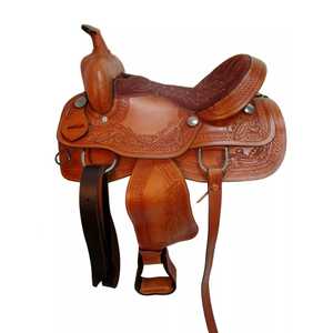 El sillín de doma de cuero americano más vendido, sillín de cuero auténtico duradero para montar a caballo inglés occidental - Product Image 1