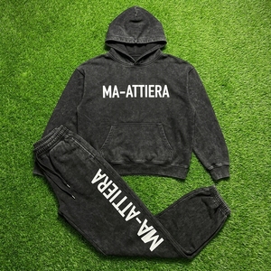 Conjunto Deportivo de Dos Piezas para Mujer, Sudadera con Capucha Negra Extra Grande, Pantalones Deportivos Anchos con Estampado Gráfico, Ropa Casual de Calle - Product Image 6