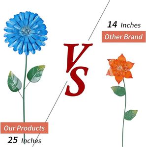 Decoración de estaca de jardín de hierro Floral, brillo oscuro, impermeable, respetuoso con el medio ambiente, patio de césped al aire libre, adorno de camino - Product Image 5