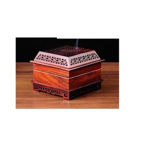 Caja clásica de incienso de madera para bakhoor elaborada en estilo tradicional con base de metal para una difusión aromática eficiente - Product Image 3