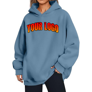 Nouveaux sweats à capuche décontractés tendance et élégants pour femmes, 100% coton, longs, avec badge personnalisable, anti-froissement, respirants - Product Image 1