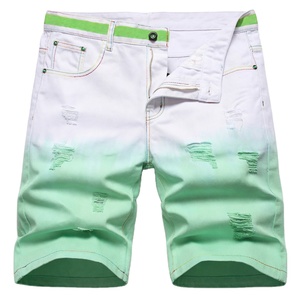 Glory Custom Unisex Denim Cargo <b>Shorts</b> High Waist Zipper Fly Breathable 100% Cotton Solid <b>Knee</b> <b>Length</b> Summer Green <b>White</b> Colour - Product Image 1