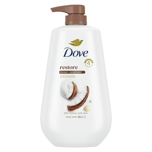 Dove Restoring Gentle Body Wash para Mujer, Coco y Manteca de Cacao, 30.6 oz con Dispensador - Product Image 1