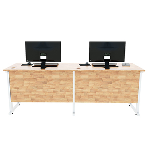 CDS002 Wooden Computer Table Office <b>Desk</b> with CPU <b>Shelf</b> for 2 People for Bedroom Hotel or Bathroom Use Features Storage - Product Image 6