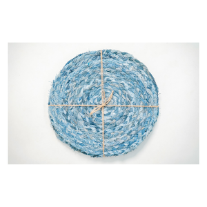 Sets de dessous-de-plat en tissu denim de coton tressé 40x40 cm - Sets de dessous-de-plat de table durables et réversibles pour la salle à manger, tissés à la main rustiques en gros - Product Image 2