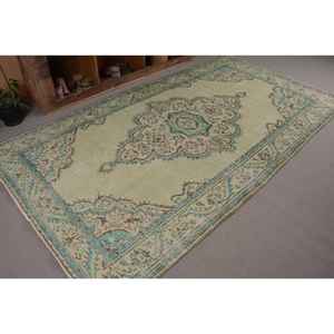 Tapis turc vintage classique vert bleu Patchwork Design laine Latex Rectangle couloir 5.3x9.4 pieds nouvelle grande surface pour chambre - Product Image 5