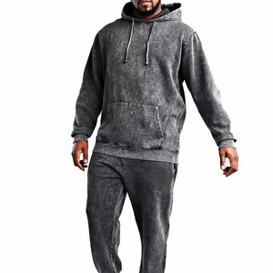 Men's 100% Cotton Sports Sweat Suit Custom Logo Joggers Pants and Hoodie 2-Piece Set <b>Plain</b> <b>Tracksuits</b> - Product Image 4