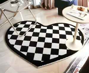 Alfombra de lana con mechones a mano en forma de corazón de alta calidad, Material de seda para sala de estar y cocina, alfombra con nudo para la libertad - Product Image 5