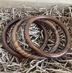 Pulsera y brazalete de madera con flores hechas a mano, diseño único, tamaño personalizado, accesorio de moda - Product Image 2