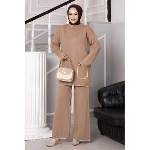 Shepherd Stitch Pocket Detailed Knit Juego de 2 piezas TEN - Product Image 1