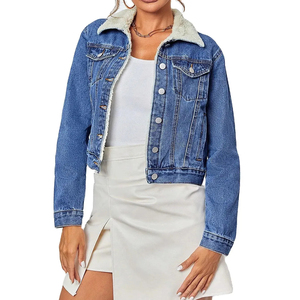 Fabricant personnalisé veste en jean tendance pour femmes 100% veste en jean durable en coton résistant à la décoloration veste en jean décontractée pour femmes - Product Image 5