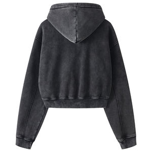 เสื้อสเวตเชิ้ตผู้ชายมีฮู้ด แขนยาว ผ้าฟลีซ ซิป พร้อมเชือกผูก 2 ชิ้น ปักลาย สีพื้น - Product Image 6