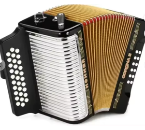 GE - BEST Accordéon à boutons Hohner Corona II Xtreme FBbEb avec sac de transport et sangles Noir Jet - Product Image 1