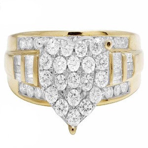 Coeur Design Moissanite rond et Baguette grappe diamant bague de mariage de mariée glacé bijoux en argent pour les femmes cadeau d'anniversaire - Product Image 2