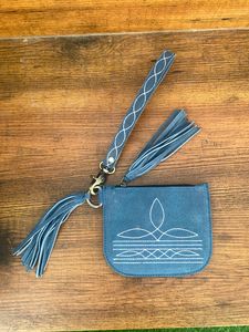 Lujo personalizado al por mayor bota puntada gamuza cuero muñequera tarjeta de crédito monedero Mini monedero borla tarjetero carteras - Product Image 3