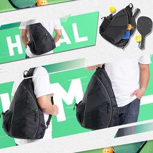 OEM al por mayor ajustable Pickleball Sling bolsa para Mujeres Hombres Tenis Pickleball PU cuero Paddle bolsa de transporte directo de fábrica - Product Image 4