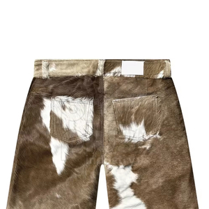 กางเกงขาสั้นหนังวัวแท้ทำมือสำหรับผู้ชายและผู้หญิง - สไตล์ลำลอง สีพื้น เป็นมิตรกับสิ่งแวดล้อม บริการ OEM พร้อมคุณสมบัติแห้งเร็วและระบายอากาศได้ดี - Product Image 5