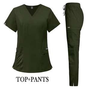 Ensembles de gommage en tissu tissé supérieur pour uniforme d'infirmière pour femmes pour le service OEM des hôpitaux disponible - Product Image 2