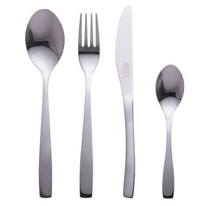 Set di posate Manhattan Sibilla in acciaio inossidabile lucido argento, 4 pezzi, stoviglie promozionali di alta qualità - Product Image 1