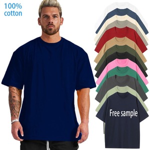 เสื้อยืดผ้าฝ้ายน้ำหนักมากของ100% สำหรับผู้ชายเสื้อยืดผ้าฝ้าย220 GSM 180โอเวอร์ไซส์ออกแบบโลโก้ได้ตามต้องการ - Product Image 5
