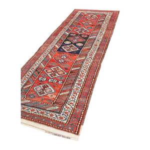 Kiaan Hand Knotted Wool Rugs <b>Red</b> Orange Paem-316 Geometric Rectangle Puzzle Hallway Design for Teen Home Rectangle Room Rug Rugs - Product Image 2