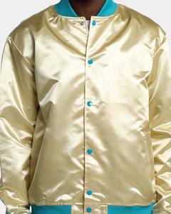 Haute qualité hommes soie Satin Polyester Varsity Baseball veste personnalisé Satin nouveauté collège sport Bomber veste soie Varsity - Product Image 4