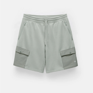 Bermudas informales de mezcla de algodón y cintura media para hombre, OEM, cierre de cintura elástica, patrón sólido, tela de lona tejida - Product Image 2