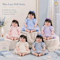 Poupée Reborn en vinyle TUSALMO personnalisée de 22 pouces, blanche, pour filles, avec cheveux noirs longs et raides, vêtements personnalisés, OEM ODM