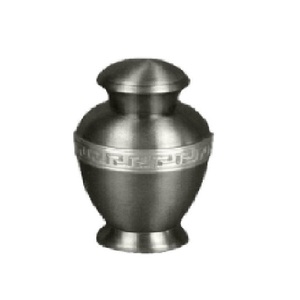 High Quality Brass Cremation <b>Keepsake</b> Urns With Engraving Black And Pewter Finished <b>For</b> Human <b>Ashes</b> Funeral Supply - Product Image 3